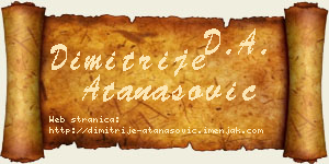 Dimitrije Atanasović vizit kartica